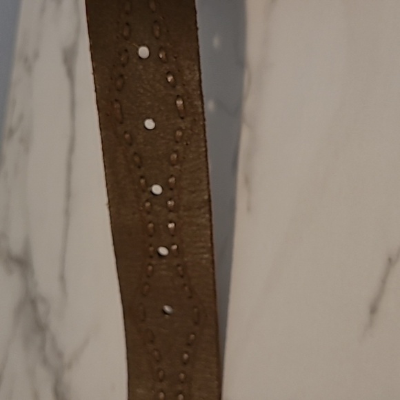 Jimmy Z Brown Leather Floral Tooled Embossed Belt Wmns L Rustic Western Boho - Picture 7 of 9